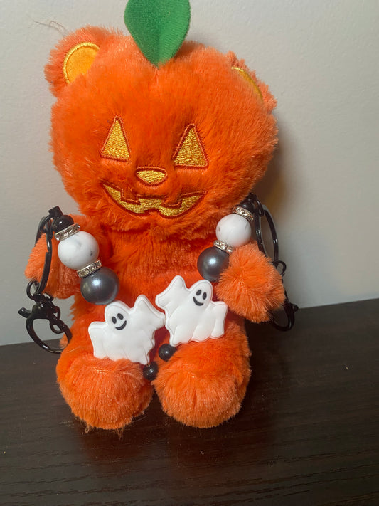 Happy ghost metal bar keychain handmade