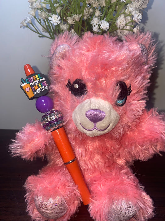 Ice coffee owns me beaded Pen