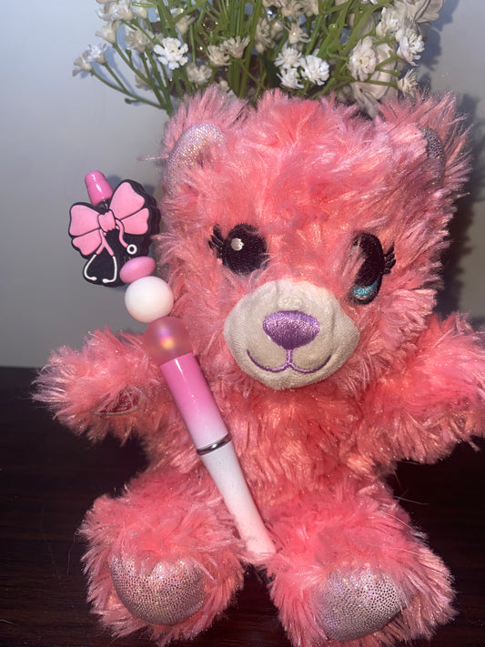 Nurse bow stethoscope  pinkbeaded Pen