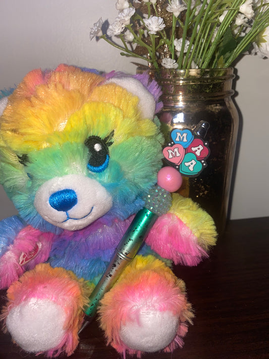 Mama teal handmade beaded pen