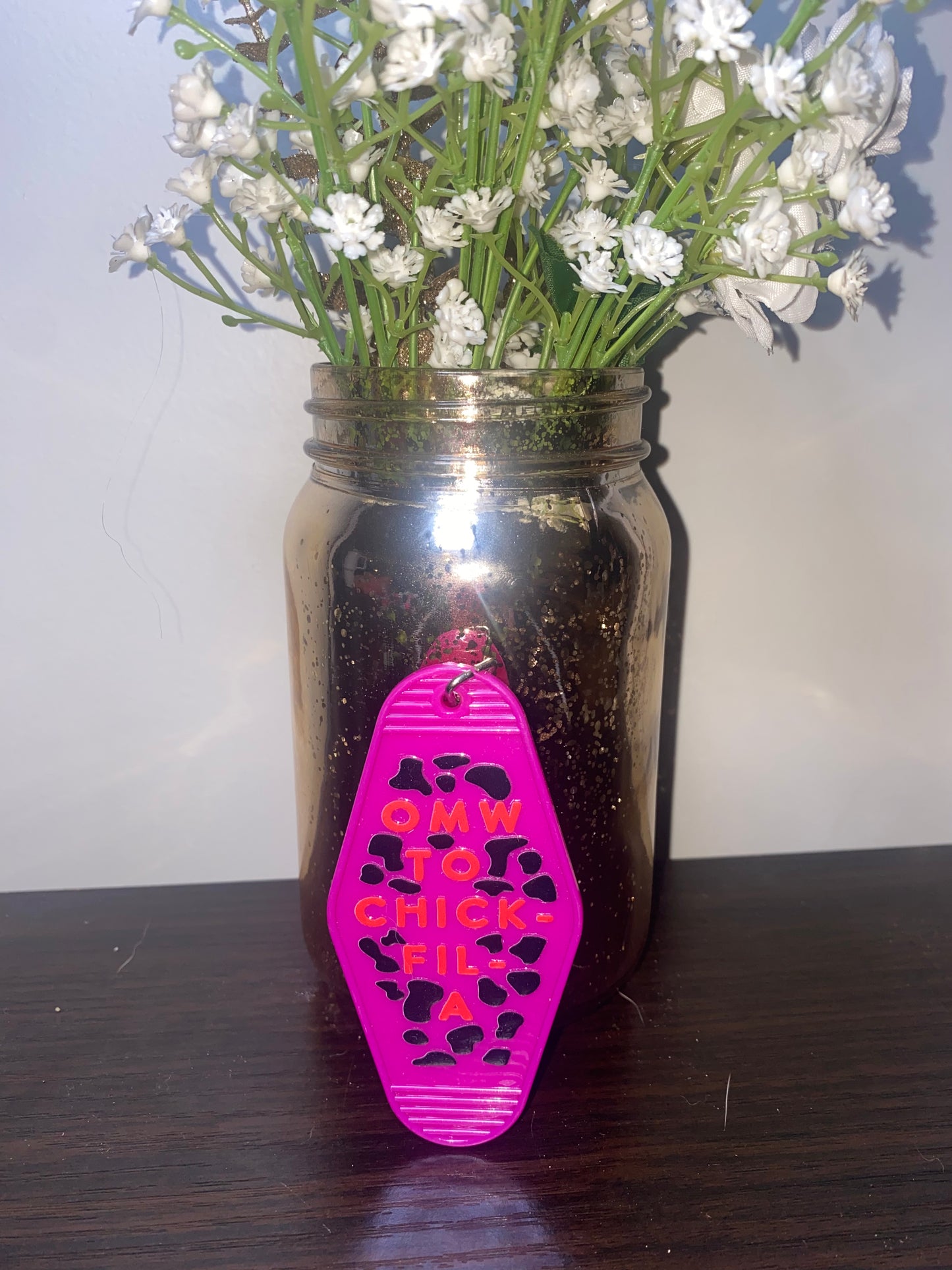 Chic chicken hot pink Motel key chain