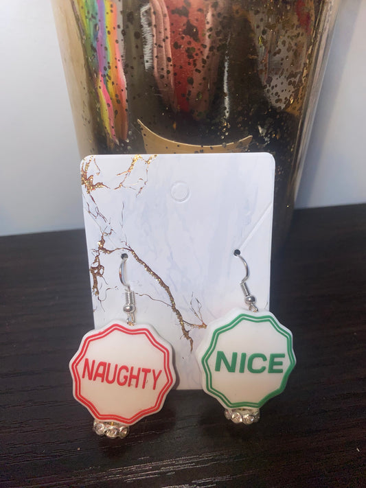 Naughty nice handmade silicone earrings