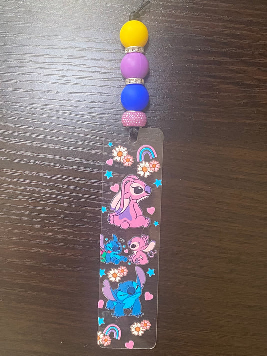 Stitch purple book mark