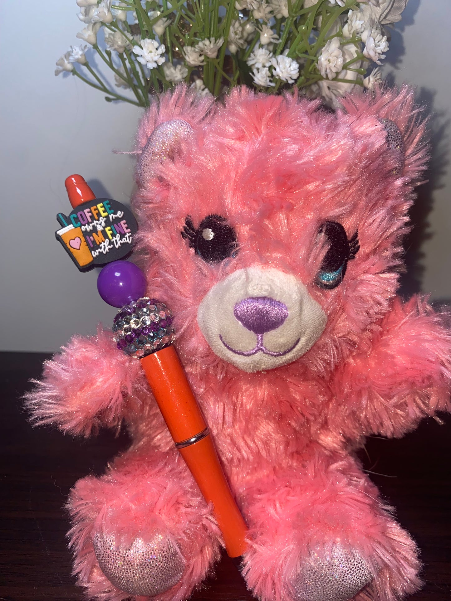 Ice coffee owns me beaded Pen