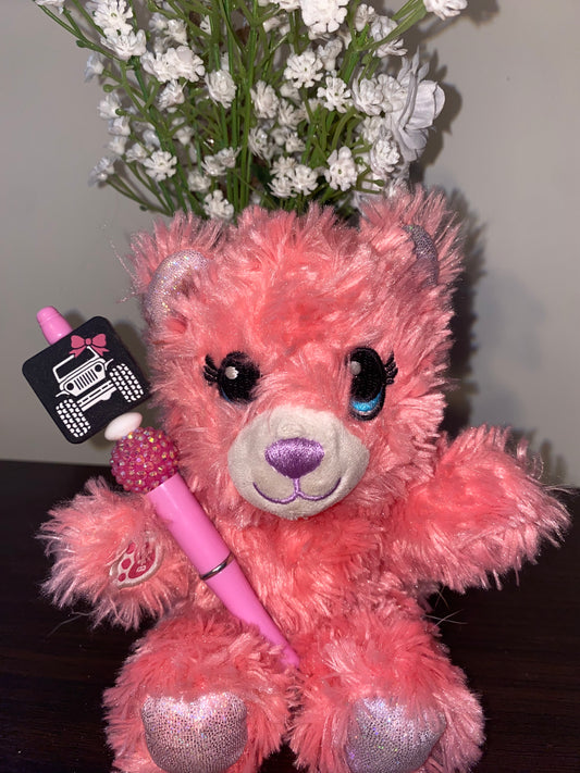 Pink bow jeep beaded Pen