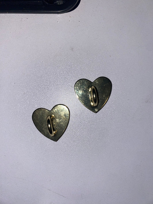 Metal gold adhesive heart connectors