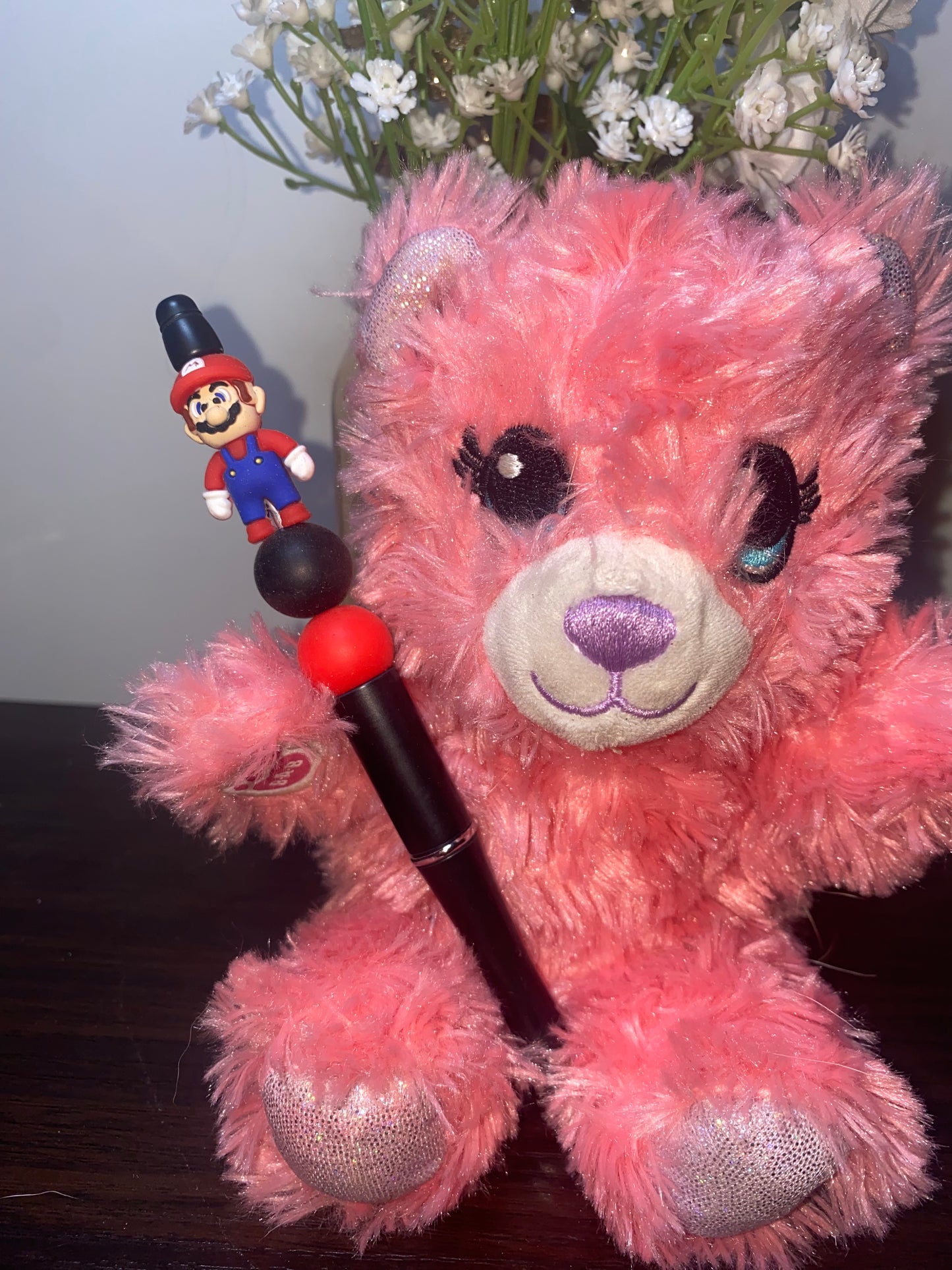 Super video game guy red guy beaded Pen