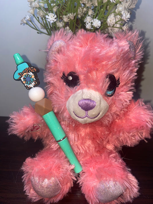Western gnome teal hippy beaded Pen