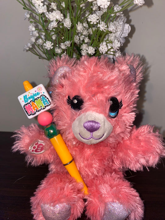 Boujee mama orange beaded Pen