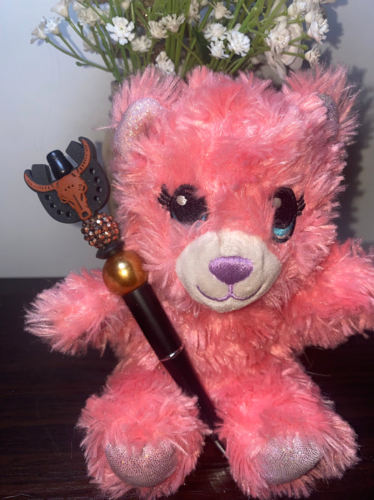 Western horse bull horns beaded Pen