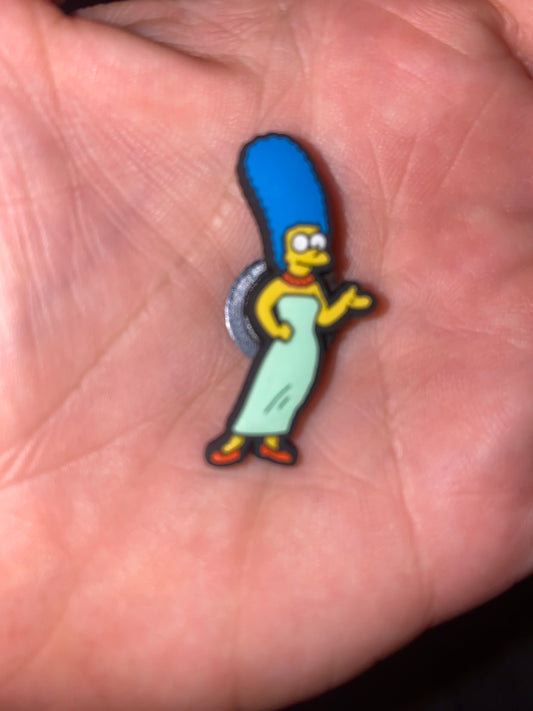 Blue tall hair mom tv show shoe charm