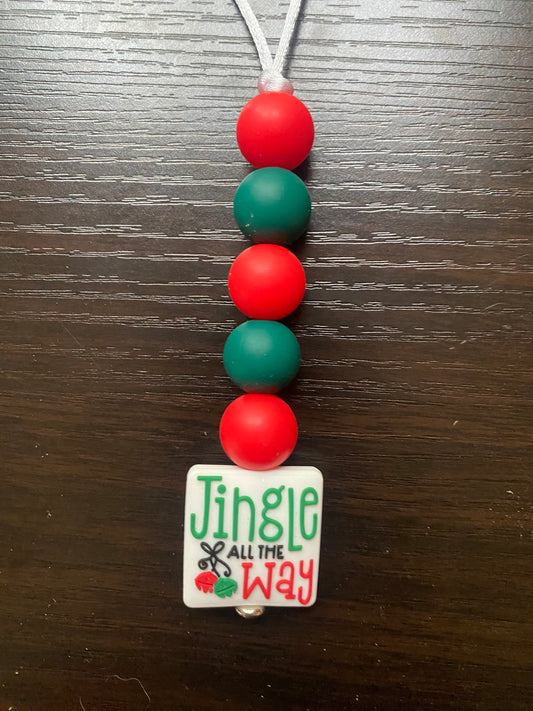 Jingle all the way rear view car charm