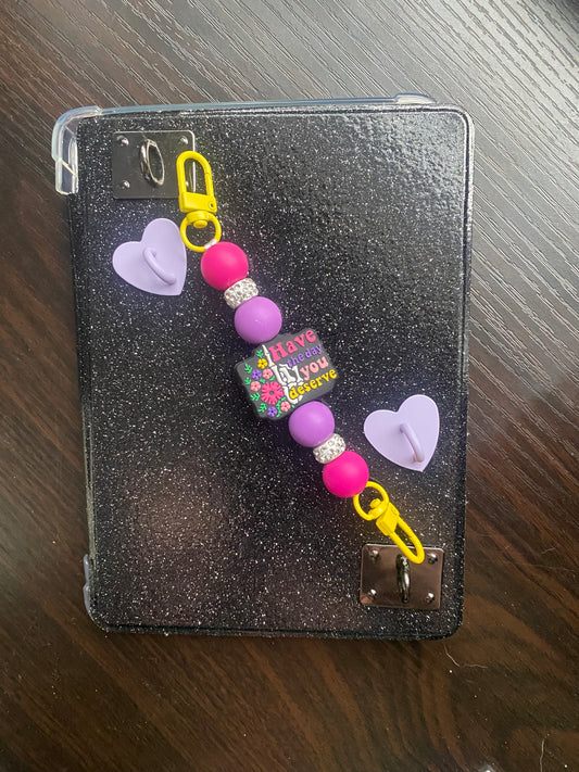 Day you deserve kindle hand strap beaded (interchangeable) purple hearts