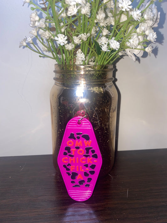 Chic chicken hot pink Motel key chain