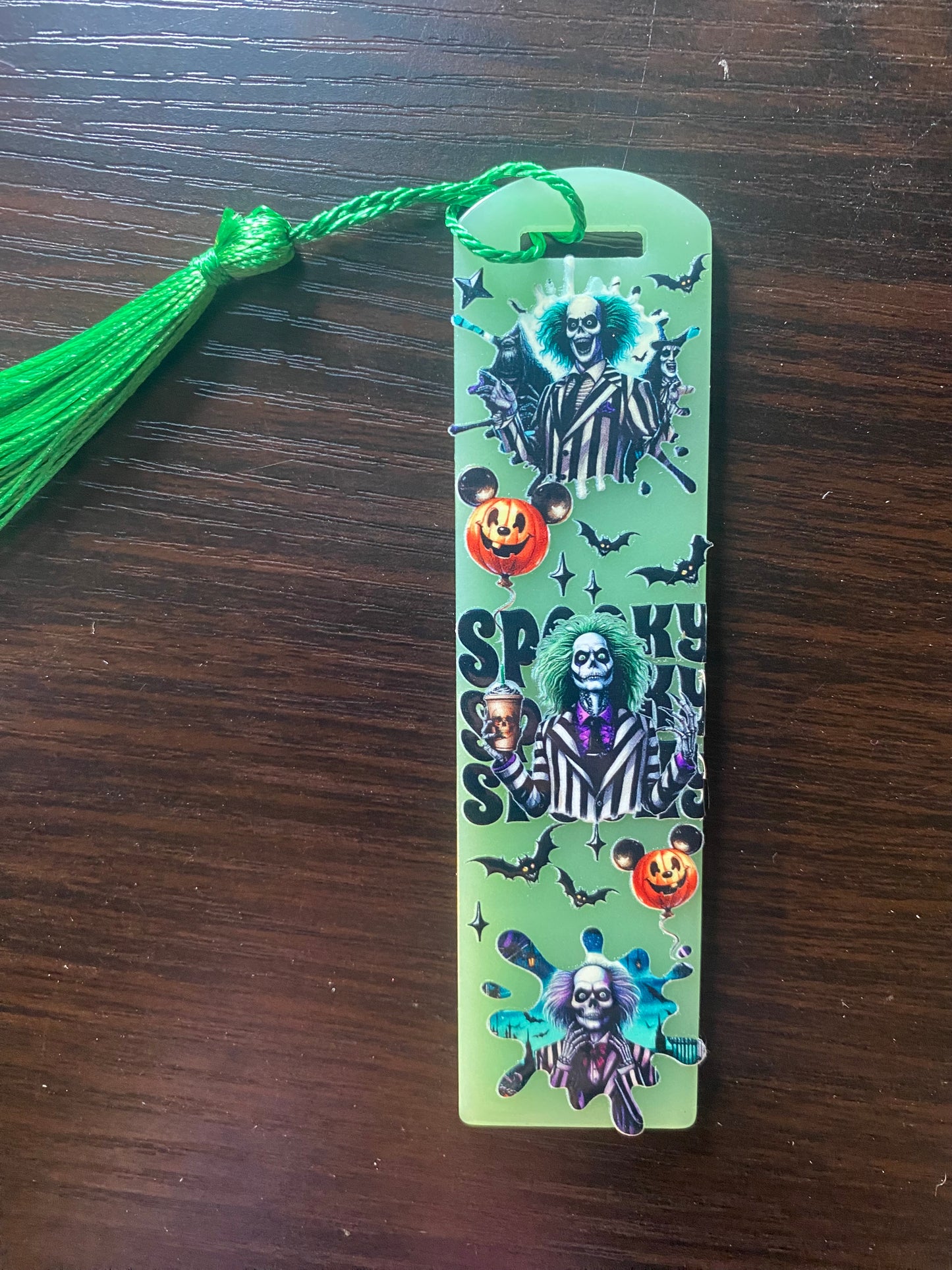 Book mark green spooky