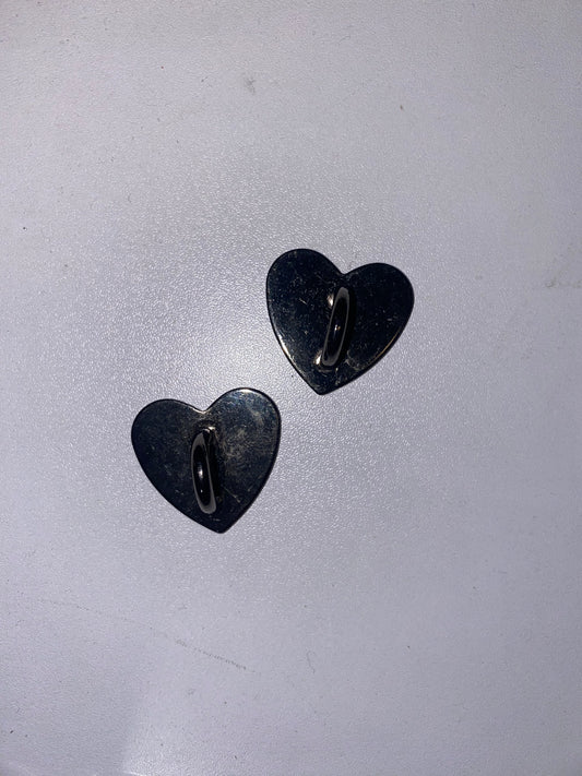 Metal silver adhesive heart connectors