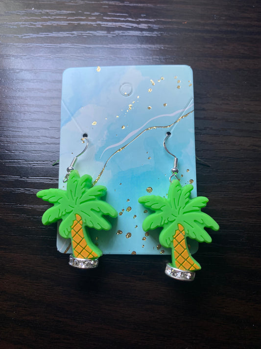 Palm tree silicone ear rings