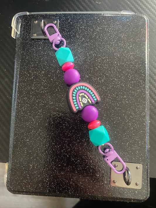 Purple boho rainbow hand strap  (interchangeable)