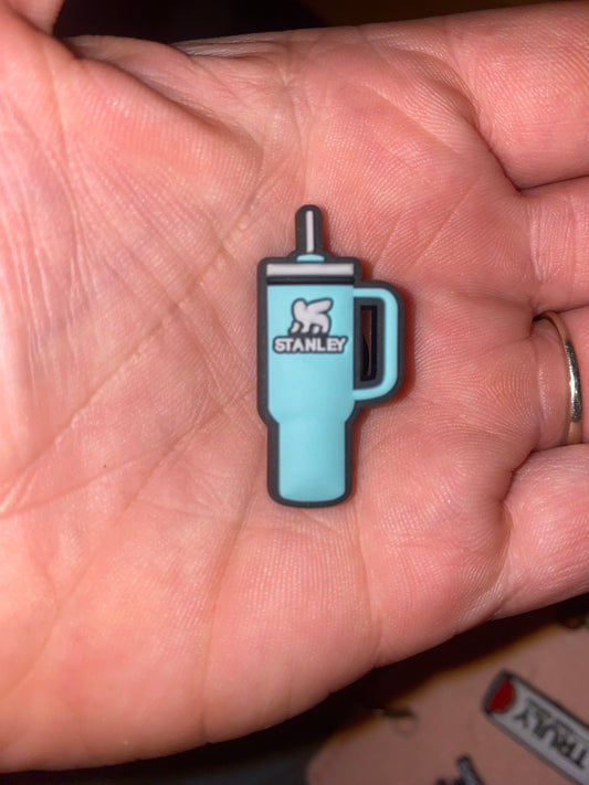 Drink tumbler light blue viral shoe charm
